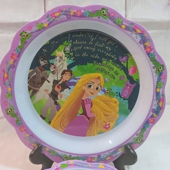 Disney Collection Walt Disney Melamine Tangled Lunch Plate 9.5"and Bowl - Picture 5 of 9